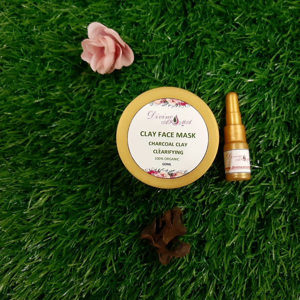 CHARCOAL Clay Face Mask for PORE CLEARIFYING (for Oily to Combination Skin)